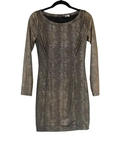 NIKIBIKI bodycon black/golden short dress size Small long sleeves NWOT