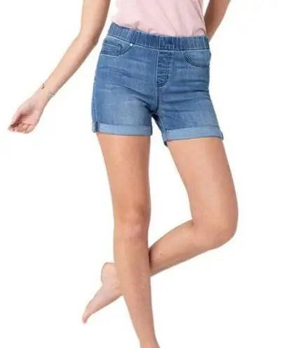 Liverpool Chloe Pull On Stretch Jean Shorts Size 0 25 Blue Rolled