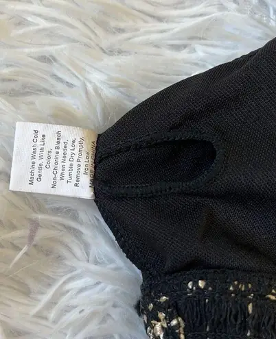 DORADO Women’s Ribbed Tankini and Bikini Set black and gold sequin size Medium - Image 3