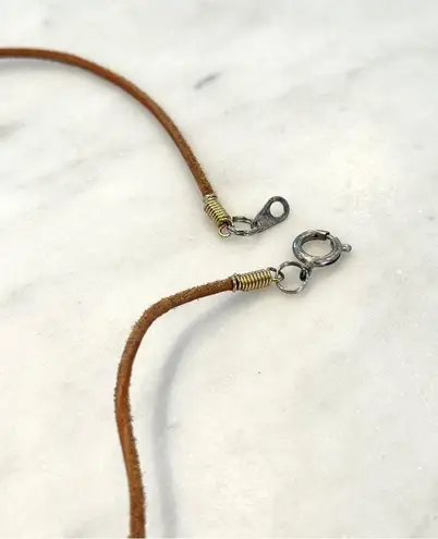 Lampwork Bead Cord Necklace 19” Blue