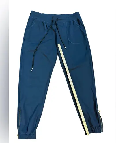 Zyia Active Ankle Zip Jogger Pants Pull On Drawstring Navy Athleisure Women's S