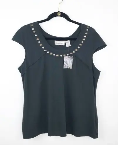 Chadwick's NEW embellished‎ gray sleeveless blouse - Image 1