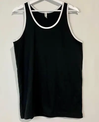 American Apparel Women’s Sleeveless Tank Black w/ White Hems Size Medium NWOT