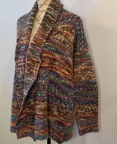 Cartise wool mohair blend open front shawl collar cardigan sweater S