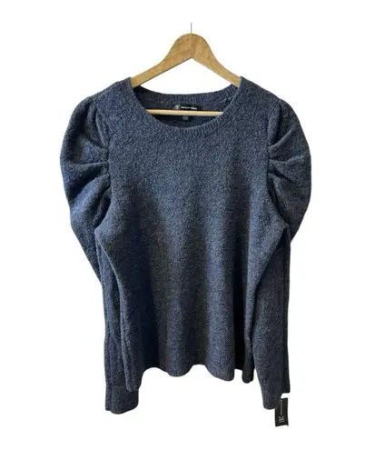 INC International Concepts Puff Shoulder Glitz DC Sweater Ink Berry Size Medium Blue