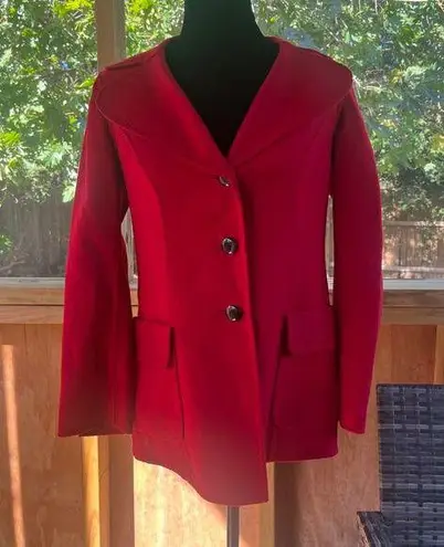 Talbots  Red 100% Wool Classic Style Coat Size 4