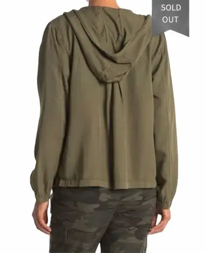 Sanctuary  Hooded Snap Front Utility Jacket Womens Large Army Green NEW