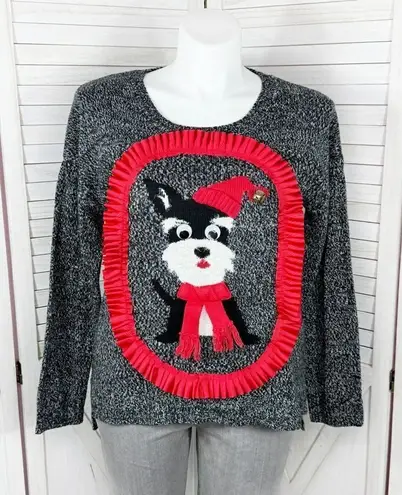 United States Sweaters Untied States Sweaters Ugly Christmas Terrier Dog Sweater Black Red XL