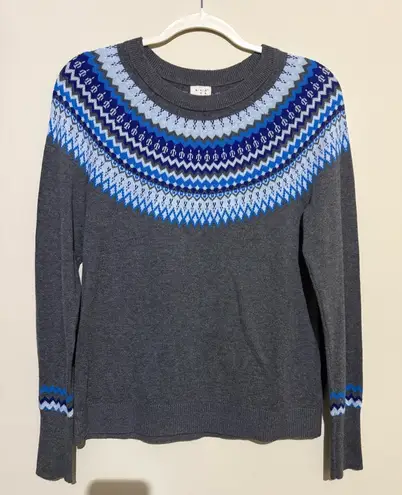 a.n.a  Gray Sweater with Blue Accents