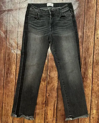 Parker Smith 🔥 👖 Women’s Jeans | Black Wash Frayed Hem Straight Leg | Size 27