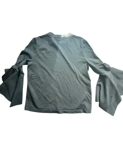 COS Women's Black Long Sleeve Knit Top with Dramatic Fluted Bell Sleeves