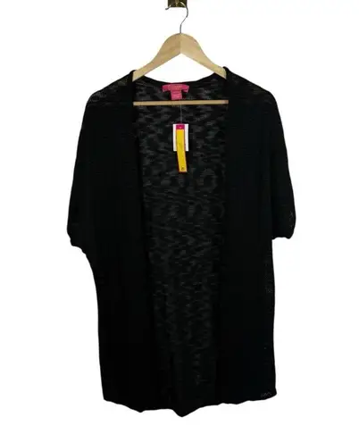 Catherine Malandrino NWT Women’s Open Knit Slub Cardigan in Black Size L