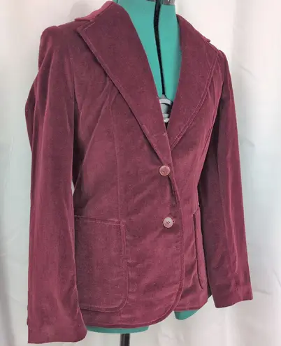 Vintage Ladies' Red Velvet Blazer Size M