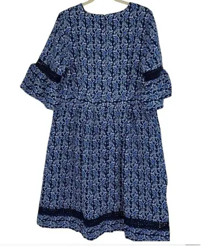 Jessica London BLUE MULTI FLORAL DESIGN BLUE DRESS 16W