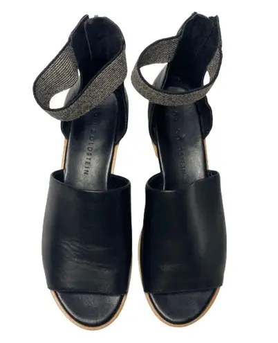 LOGO By Lori Goldstein Logo Lori Goldstein Saffy Leather Ankle Strap Sandals Black Sz 7.5 (37.5)