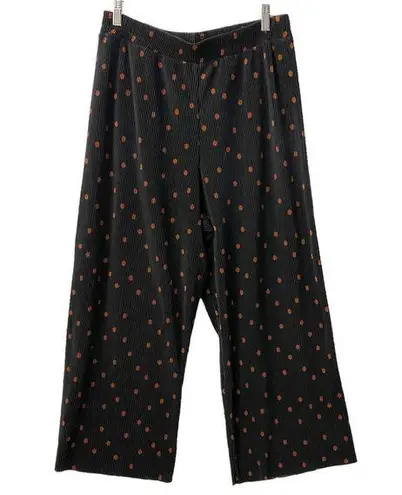 Topshop  Soft Polkadot Stretchy Black High Waist Pants 8-10 Wide Leg