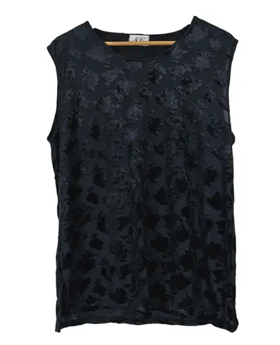 Vintage 4C London 2 Piece Jacket Top Set Womens M Black Burnout Velvet Floral Size M