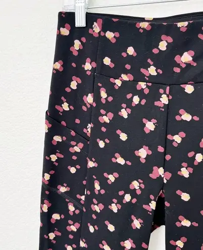 CAbi [] Black Pink High Rise Lean Legging Floral Print Pockets Size Small S #4142