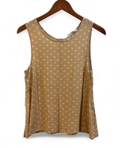 Elodie Anthropology Yellow Polka Dot Sleeveless Blouse Small