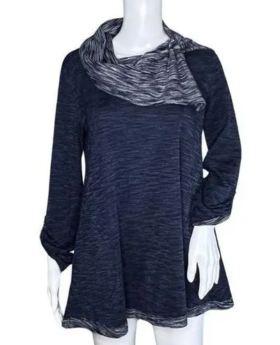 Soft Surroundings Sweater Women Small Blue Weekending Cowl Pullover Tunic Casual