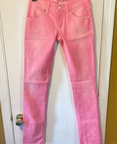 MET women's size 24 nylon blend dusty pink denim removable jacron jeans 25x34