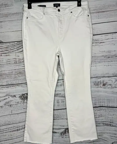 NYDJ Slim Bootcut Jeans with Fray Hem Optic White 14
