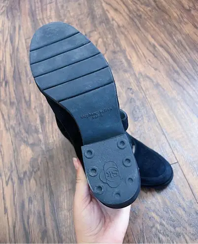 Stephane Kelian • black platform shoes criss cross strap mary jane chunky suede Size 8