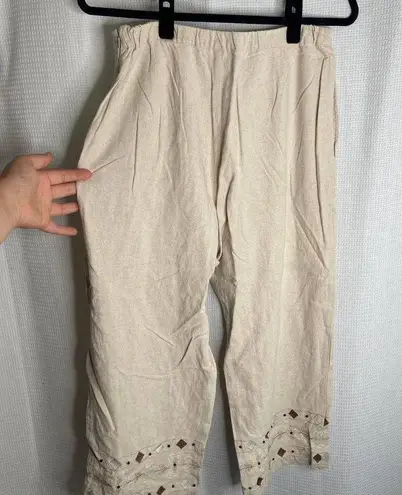 Sag Harbor Sag Harber | Linen Blend Beige Pants Medium