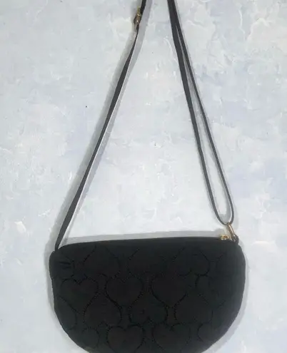 LD Black Heart Quilted Crossbody Bag ~ Small ~ New - Image 1