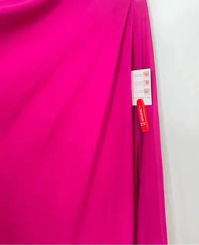 Mac Duggal 55407 High Neck Ruffle Cape Fuchsia (Pink) Chiffon Mini Dress, Size 8
