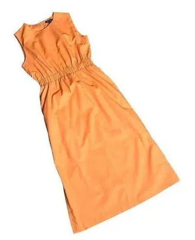 Orange RACHEAL DRESS Size Small Double Split Side Pockets Sleeveless Zip Lined