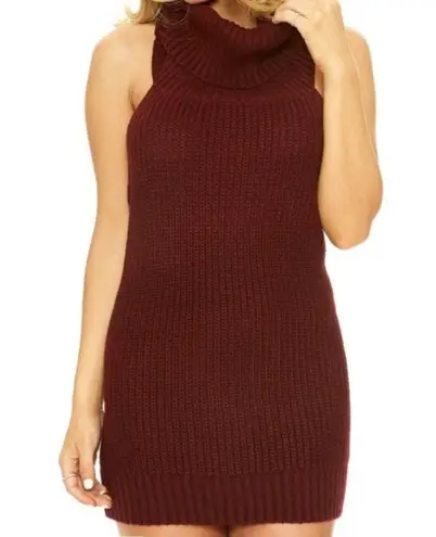 Naked Wardrobe NWT Tan In Knit For Love Open Back Sweater Size M/L