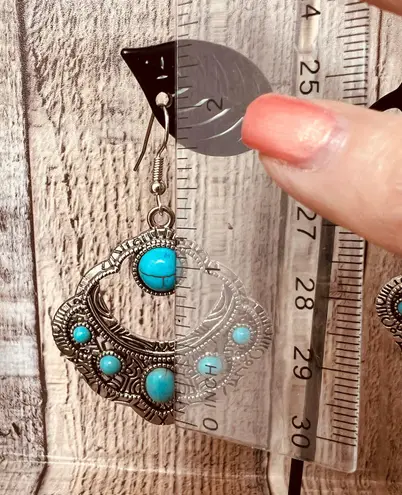 New Fashion Jewelry Southwest Faux Turquoise Statement Necklace, Earrings & Bracelet Set Blue