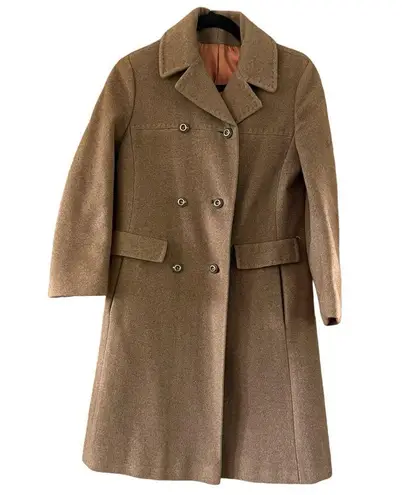 Vintage Ultima 100% Cashmere Coat Tailored by Mr. Vincent Camel Color Silk Lined Tan Size XS