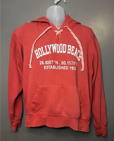 Vineyard Hoodie Womens Small Hollywood Beach Pullover Sweatshirt Vintage W Red