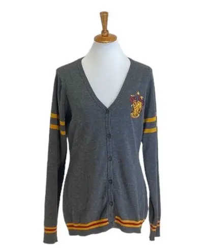 Harry Potter  Gryffinfor House Cardigan Gray Size XL Preppy Wizard Academia Cute