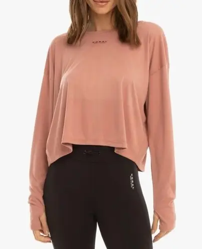 Koral Size S Pink Sand Storm Marlow Long Sleeve Top Gym Active Open Back Relaxed