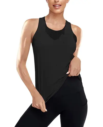 Workout Athletic Gym Racerback Tank Top Quick Dry Cooling & Lightweight Black M Size M