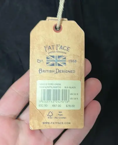 FatFace NWT UK Amelie Corded Black 3/4 Sleeved Knee Length Dress