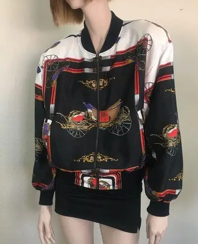 Vintage 80s 90s Scarf Bomber Jacket