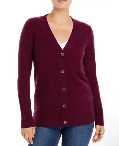 Cashmere Grandfather Cardigan in Burgundy from C by Bloomingdale's Size XS NWT Red
