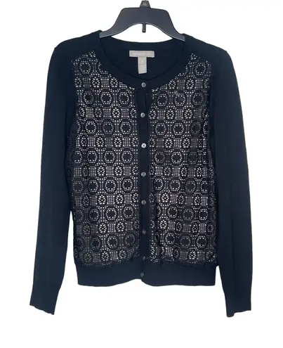 Banana Republic  Women's‎ Sweater Lace Overlay Front Button-Down Cardigan Medium - Image 1