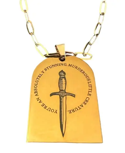 Bookish Box Blood and Ashes Quote Dagger Necklace