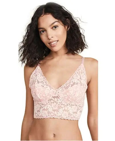 Hanky Panky π Cross-Dye Retro Longline Wireless Lace Bralette Rosita Marshmallow
