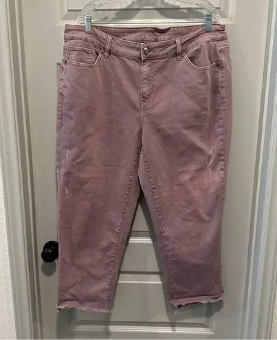 Lane Bryant  Purple Lavender Denim Girlfriend Crop Jeans size 18