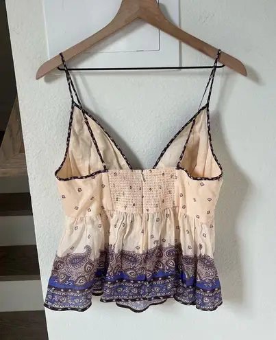 Zimmermann Maxine Plunge Blouse Tank Top In Purple Multicolor