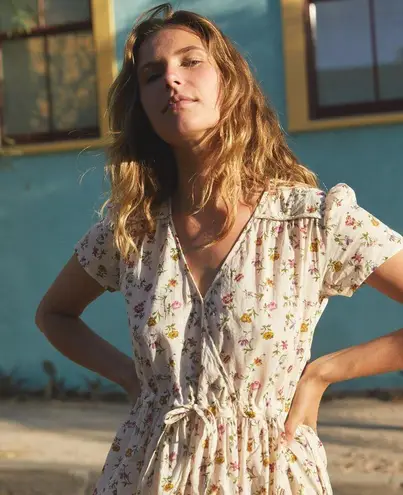 Christy Dawn ππ The Dawn Dress ~ Cream Garden Floral Print Small S NWT