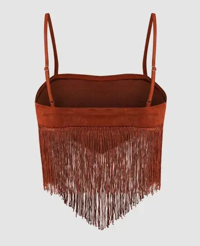 Cider western fringe crop top