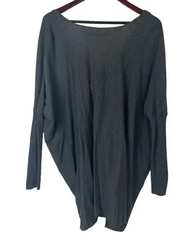 All Saints Size 4 Cowl Neck Sweater Charcoal Gray Cotton Convertible Cardigan