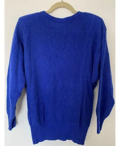 Vintage Blue D.G. NWT  lambswool angora sweater pullover beaded shoulder pads